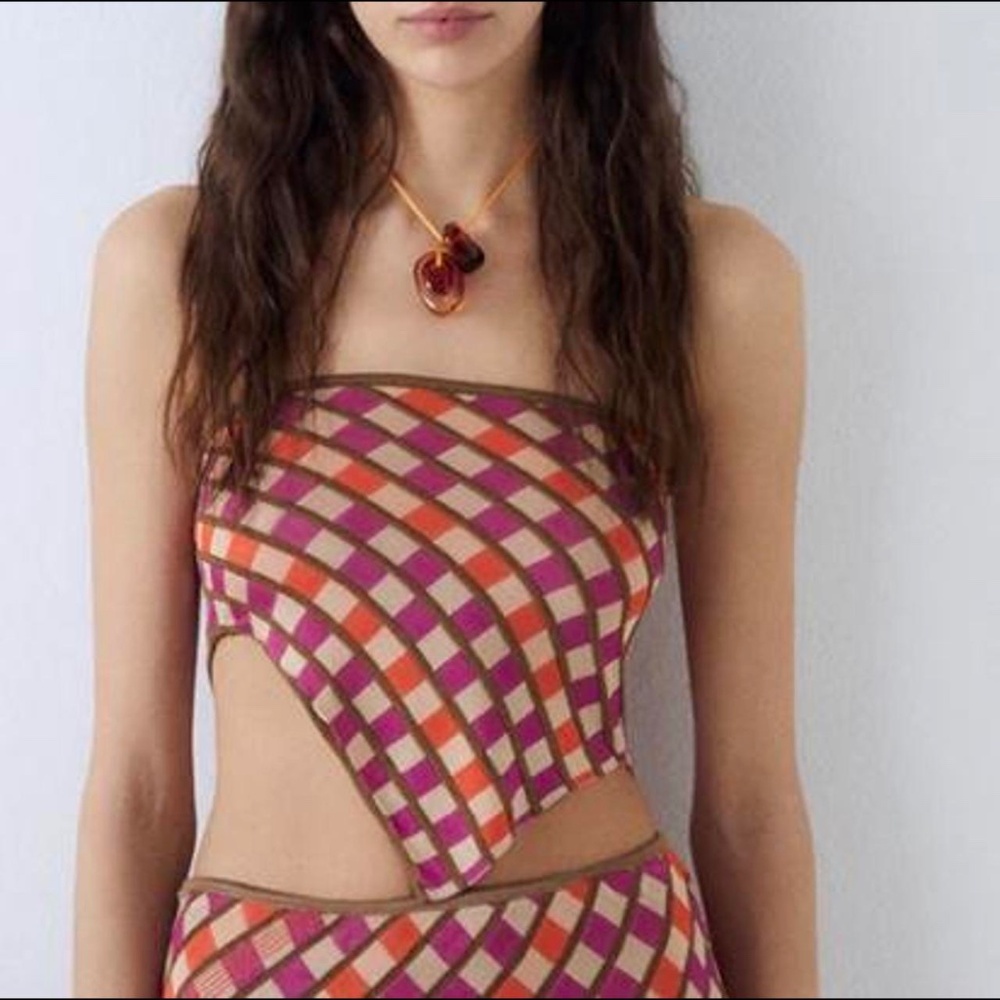 Gimaguas Bestia Top - Brown/Pink/Orange - Size S